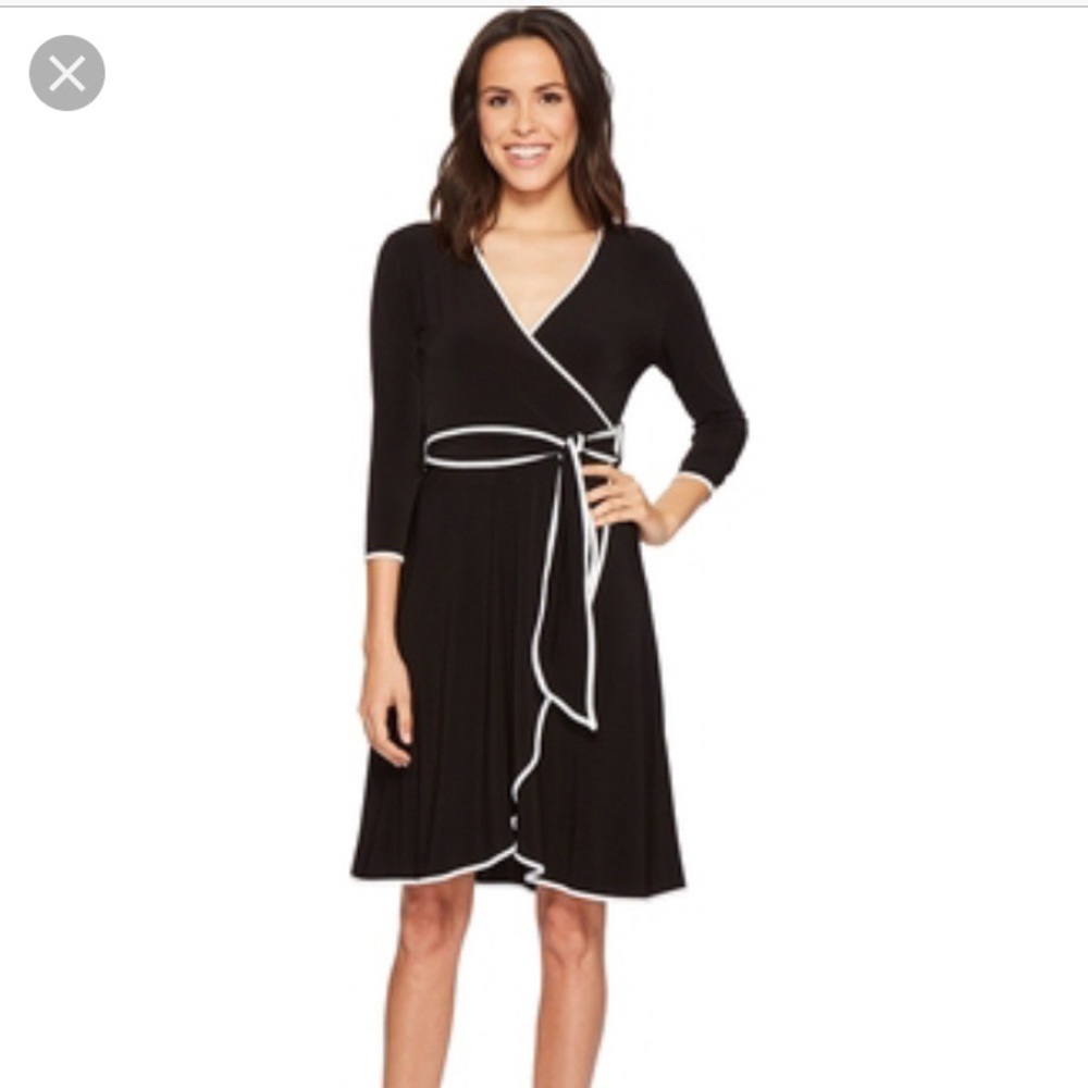 Calvin Klein Black/White wrap dress